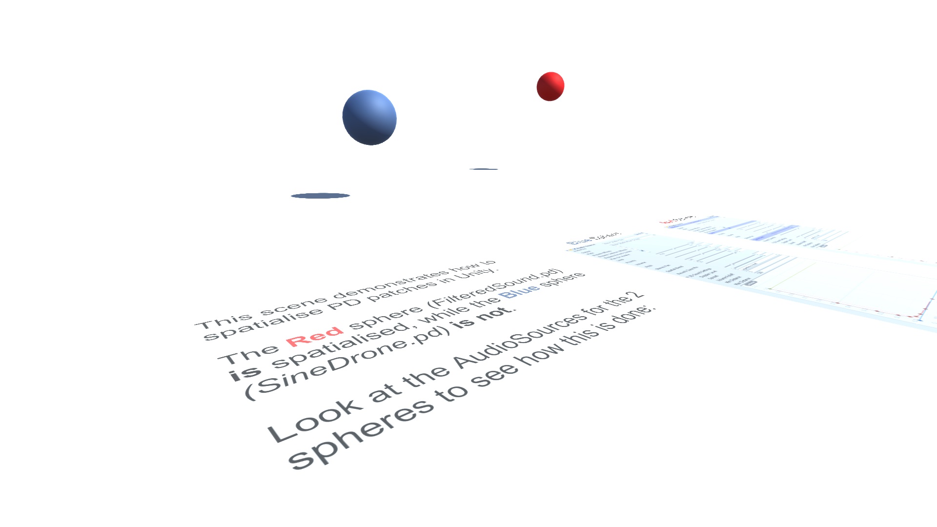 Unity example project, spatialisation scene