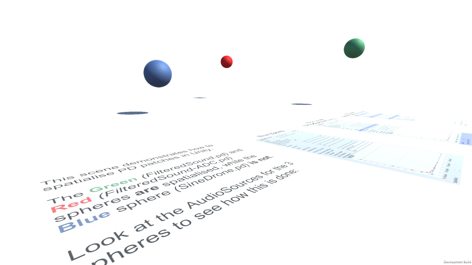 Unity example project, spatialisation scene